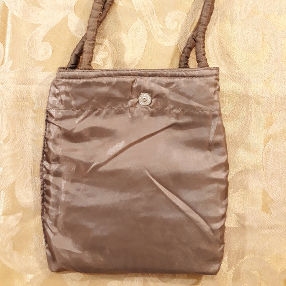 Artsy Boho Floral Beaded Brown Fabric Handbag - Picture 4 of 8